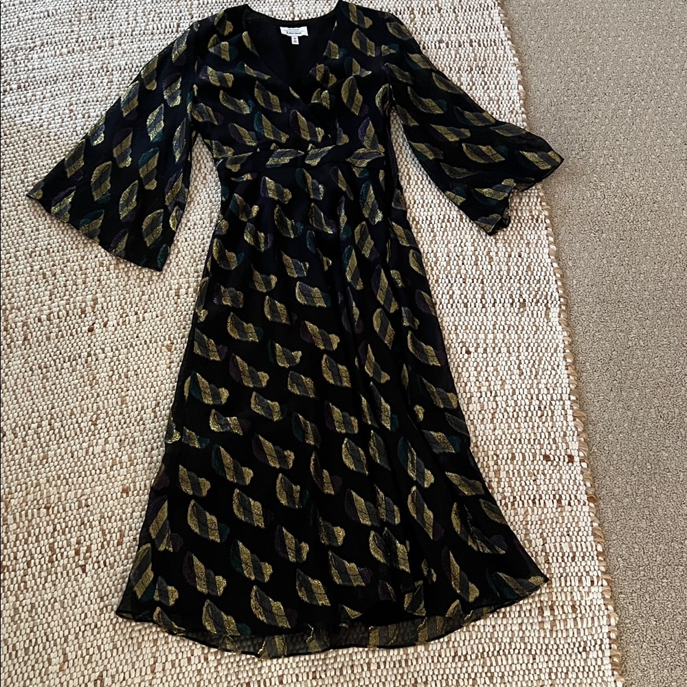 & Other Stories Black and Gold feather Dress like new